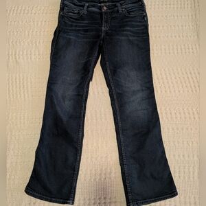 Silver Jeans Co. Suki Mid Rise Curvy Slim Bootcut Jeans - 36x33